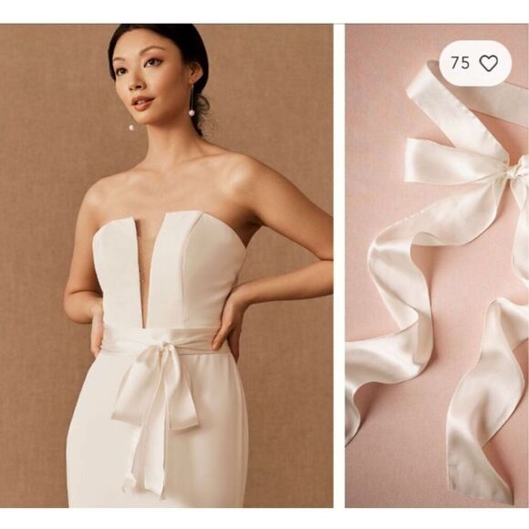 ANTHROPOLOGIE | BHLDN | simple sash silk in sand NEW - Picture 1 of 8
